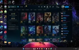 Conta LoL Platina MMR alto,muita skins