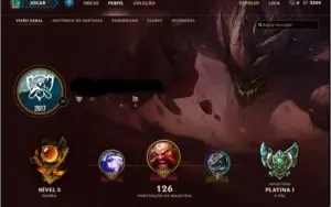 CONTA LOL LEAGUE OF LEGENDS PLATINA 1
