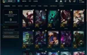 Conta ouro 4 com 43 champs e 9 skins