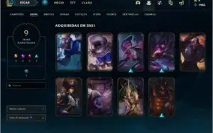 Conta ouro 4 com 43 champs e 9 skins