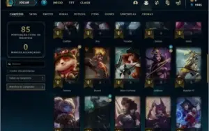 Conta ouro 4 com 43 champs e 9 skins