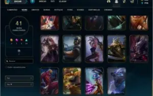 Conta bronze 1 com 84 champ e 41 skins +1 Prestigio + 588 RP