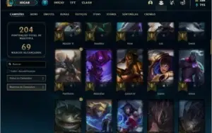 Conta bronze 1 com 84 champ e 41 skins +1 Prestigio + 588 RP