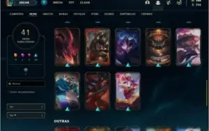 Conta bronze 1 com 84 champ e 41 skins +1 Prestigio + 588 RP