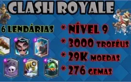 Conta de Clash Royale nvl 9 c/ e-mail próprio!