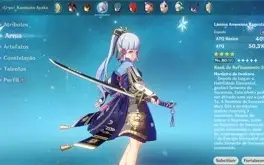 Hu tao + Báculo + Zhongli + 2 T5 + Arma Falcão