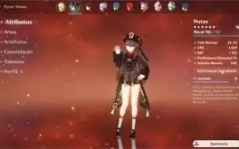 Hu tao + Báculo + Zhongli + 2 T5 + Arma Falcão