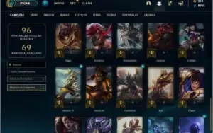 Conta diamante 4 com 14 skins e 40 champs
