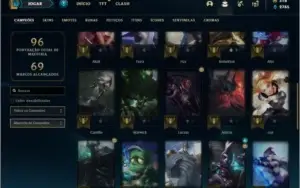 Conta diamante 4 com 14 skins e 40 champs