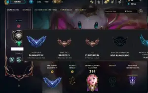 Diamante 4 com 140 Champs e 320 Skins ( ADC / SUP )