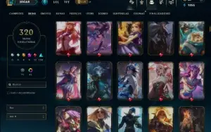 Diamante 4 com 140 Champs e 320 Skins ( ADC / SUP )