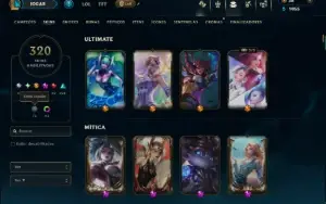 Diamante 4 com 140 Champs e 320 Skins ( ADC / SUP )