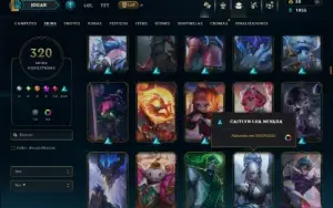 Diamante 4 com 140 Champs e 320 Skins ( ADC / SUP )