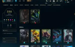 Diamante 4 com 140 Champs e 320 Skins ( ADC / SUP )