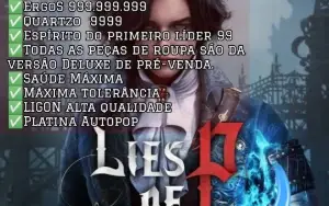 Lies of P (PS5) - Ergos, Quartzo, Saúde, Platina e mto mais!