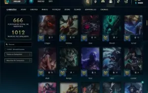 Ouro 4 com TODOS os champs e 272 Skins + 8 Prestigios