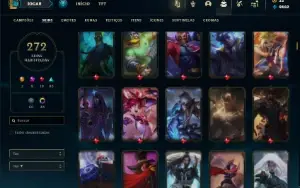 Ouro 4 com TODOS os champs e 272 Skins + 8 Prestigios