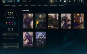 Ouro 4 com TODOS os champs e 272 Skins + 8 Prestigios