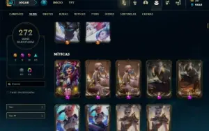 Ouro 4 com TODOS os champs e 272 Skins + 8 Prestigios