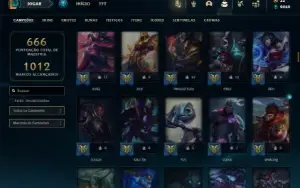 Ouro 4 com TODOS os champs e 272 Skins + 8 Prestigios