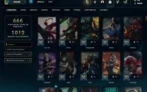 Ouro 4 com TODOS os champs e 272 Skins + 8 Prestigios