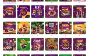 Pack Canva Açaí - 65 Artes Editáveis