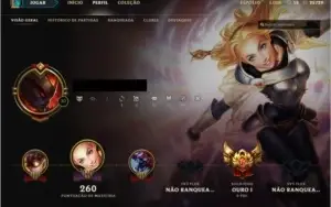 Conta - League Of Legends Ouro 1- 123 Champs + 14 Skins