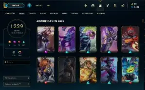 1229 SKINS - ex Grão Mestre + Skins Valorant + TFT + WR