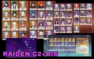 AR59 com 24xT5 Raiden C2+Bis Ayaka+Bis Ganyu+Bis + Honkai
