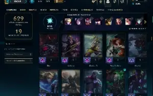 Unranked com TODOS os champs e 103 Skins ( JG / MID / ADC )