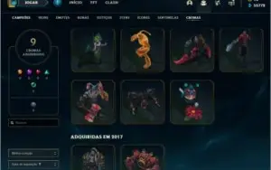 Conta de LOL com 97 SKINS (4 ULTI, 2 MISTICAS E ETC)