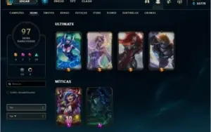 Conta de LOL com 97 SKINS (4 ULTI, 2 MISTICAS E ETC)