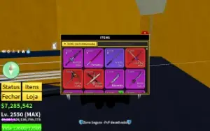 conta de blox fruits com cdk ,ttk, fox, lamp e gamepass.
