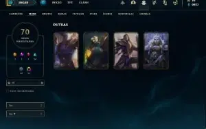 Conta Diamante 3 com 72 Champs e 70 Skins + 15 Cromas