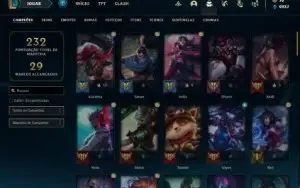 Conta Diamante 3 com 72 Champs e 70 Skins + 15 Cromas