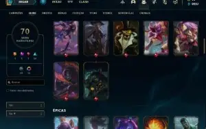 Conta Diamante 3 com 72 Champs e 70 Skins + 15 Cromas