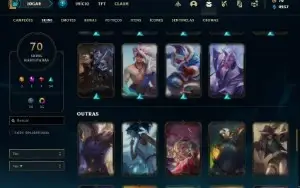 Conta Diamante 3 com 72 Champs e 70 Skins + 15 Cromas