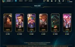 Conta ouro 4 com 23 Champs e 6 Skins