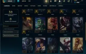Diamante 4 com 26 Champs e 9 Fragmentos de skins