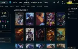 Vendo conta de lol 230 skins elo gold 4