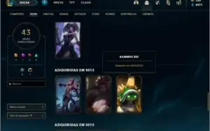 Conta com Jarvan e Janna Vitoriosos + Rammus e Kayle Juiza