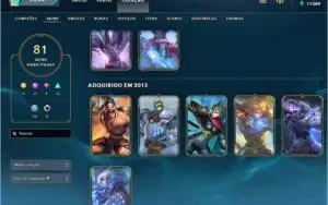 Conta de LoL Full champ Platina V