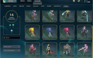 Conta de LoL Full champ Platina V