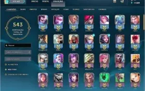 Conta de LoL Full champ Platina V