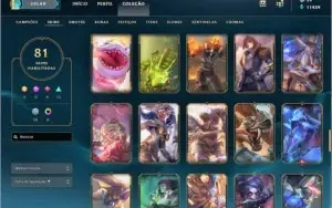 Conta de LoL Full champ Platina V
