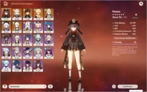 AYAKA, HU TAO, ZONG, ALBEDO, QIQI E JEAN.