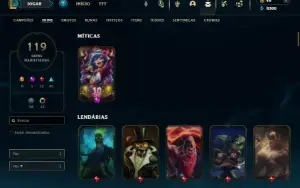 Ouro 3 com 120 Champs e 119 Skins +13 Maestrias 7