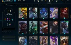 Ouro 3 com 120 Champs e 119 Skins +13 Maestrias 7