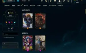 conta diamante lol 100 skins.