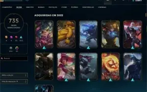 Conta League of legends com 735 skins